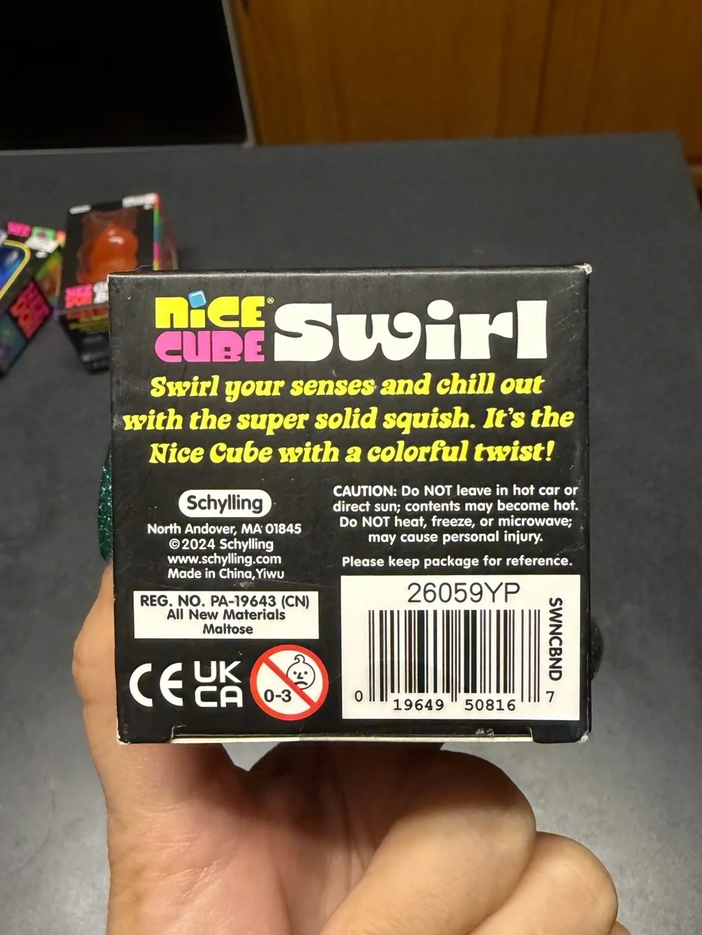 Authentic Nee Doh Cube Swirl Super Solid Squish - Purple Swirl